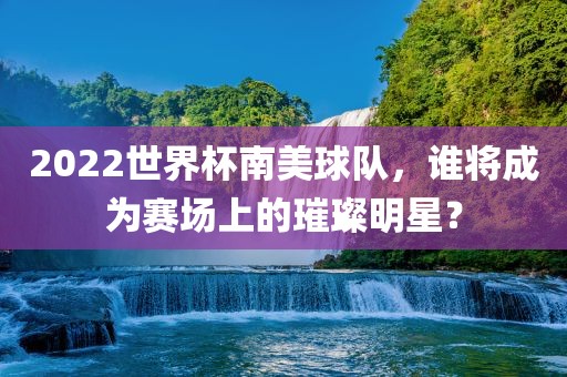 2022世界杯南美球队，谁将成为赛场上的璀璨明星？
