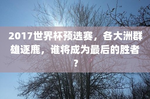 2017世界杯预选赛，各大洲群雄逐鹿，谁将成为最后的胜者？丹东日丰电子有限公司