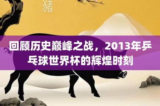 回顾历史巅峰之战，2013年乒乓球世界杯的辉煌时刻