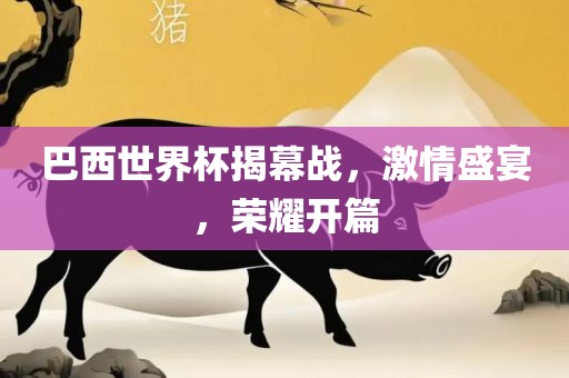 巴西世界杯揭幕战，激情盛宴，荣耀开篇