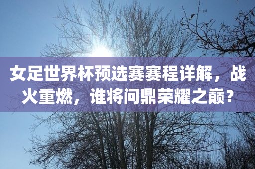 女足世界杯预选赛赛程详解，战火重燃，谁将问鼎荣耀之巅？丹东日丰电子有限公司