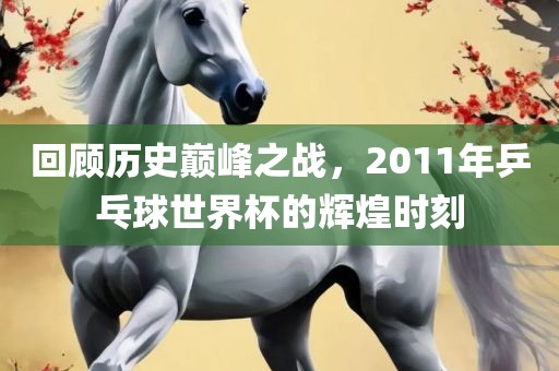 回顾历史巅峰之战，2011年乒乓球世界杯的辉煌时刻