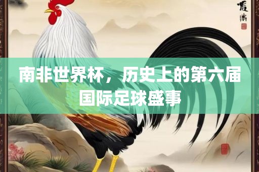 南非世界杯，历史上的第六届国际足球盛事