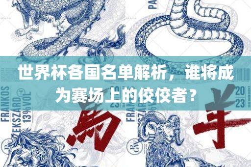 世界杯各国名单解析，谁将成为丹东日丰电子有限公司赛场上的佼佼者？