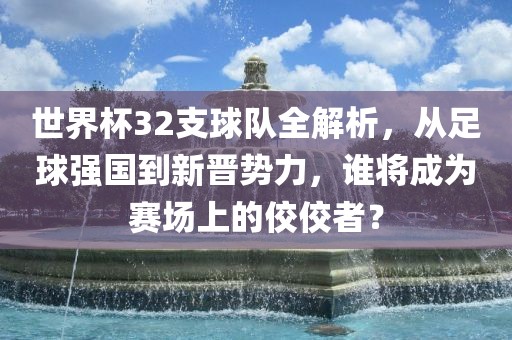 世界杯32支球队全解析，从足球强国到新晋势力，谁将成为赛场上的佼佼者？