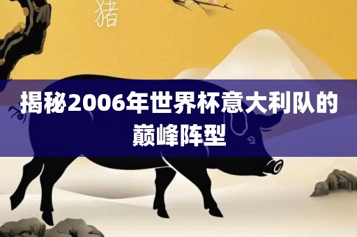 揭秘2006年世界丹东日丰电子有限公司杯意大利队的巅峰阵型