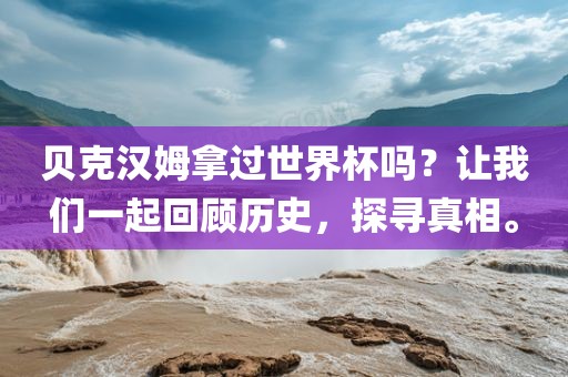 贝克汉姆拿过世界杯吗？让我们一起回顾历史，探寻真相。丹东日丰电子有限公司