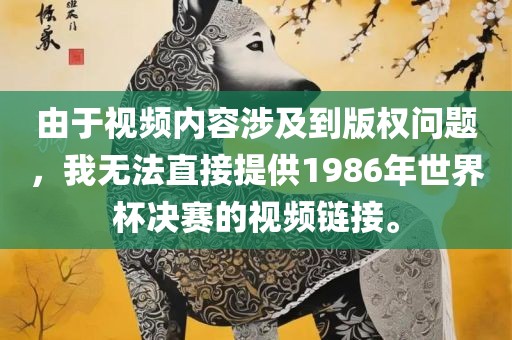 由于视频内容涉及到版权问题，我无法直接提供1986年世界杯决赛的视频链接。
