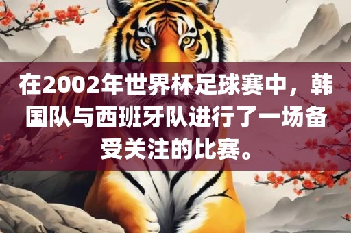 在2002年世界杯足球赛中，韩国队丹东日丰电子有限公司与西班牙队进行了一场备受关注的比赛。