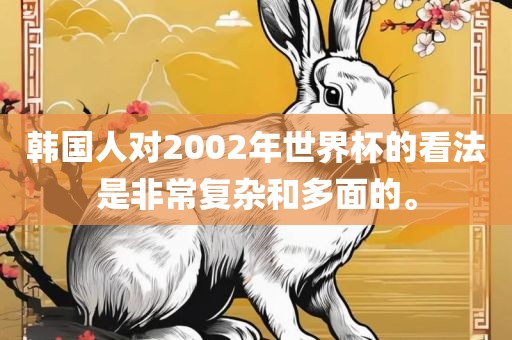 韩国人对2002年世界杯的看法是非常复杂和多面的。