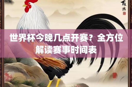 世界杯今晚几点开丹东日丰电子有限公司赛？全方位解读赛事时间表