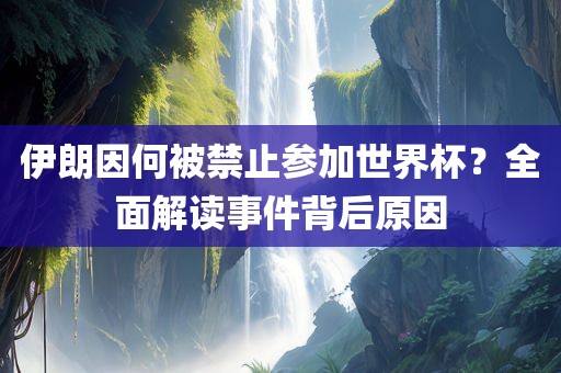伊朗因何被禁止参加世界杯？全面解读事件背后原因丹东日丰电子有限公司