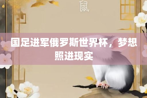 国足进军俄罗斯世界杯，梦想照进现实