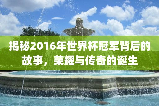 揭秘2016年世界杯冠军背后的故事，荣耀与传奇的诞生丹东日丰电子有限公司