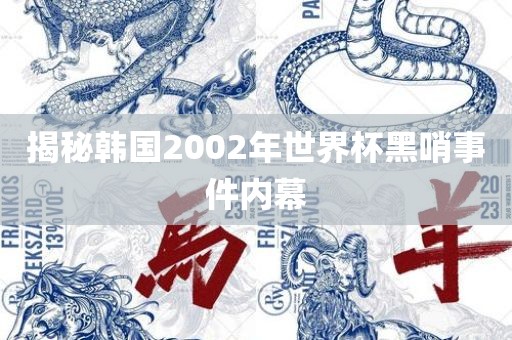 揭秘韩国2002年世界杯黑哨事件内幕丹东日丰电子有限公司