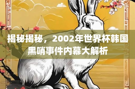 揭秘揭秘，2002年世界杯韩国黑哨事件内幕大解析丹东日丰电子有限公司
