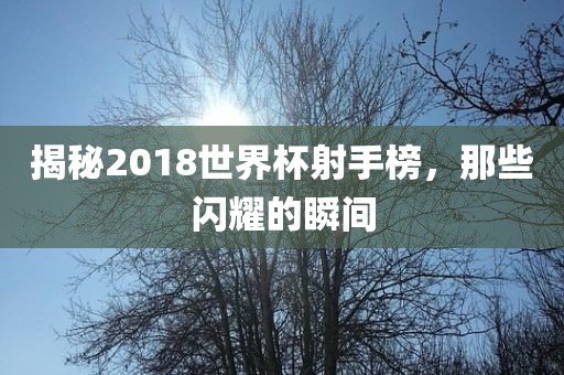 揭秘2018世界杯射手榜，那些闪耀的瞬间
