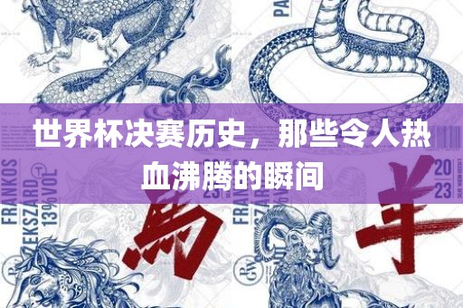 世界杯决赛历史，那些令人热血沸腾的瞬间