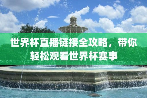 世界杯直播链接全攻略，带你轻松观看世界杯赛事丹东日丰电子有限公司