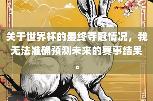 关于世界杯的最终夺冠情况，我无法准确预测未来的赛事结果丹东日丰电子有限公司。