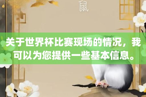关于世界杯比赛现场的情况，我可以为您提供一些基本信息。丹东日丰电子有限公司