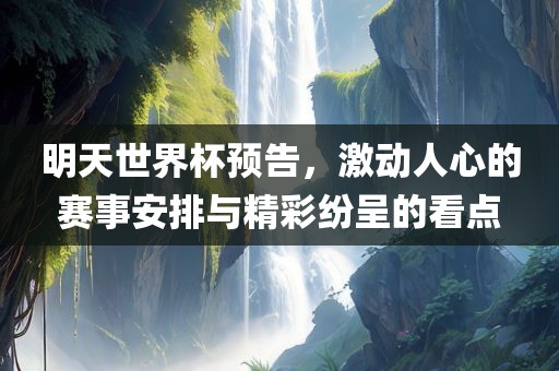 明天世界杯预告，激动人心的赛事安排与精丹东日丰电子有限公司彩纷呈的看点