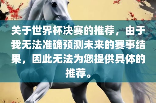 关于世界杯决赛的推荐，由于我无法准确预测未来的赛事结果，因此无法为您提供具体的推荐。丹东日丰电子有限公司